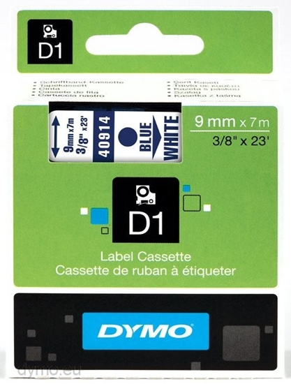 Picture of DYMO D1 Standard - Blue on White - 9mm