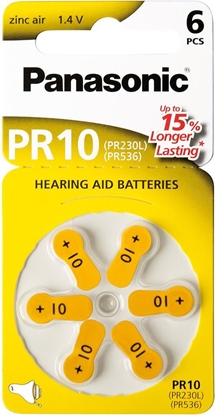 Изображение Panasonic hearing aid battery PR10L/6DC