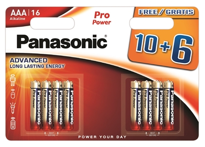 Attēls no Panasonic Pro Power battery LR03PPG/16B 10+6pcs