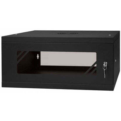 Изображение Rack Cabinet 19" 4U 450MM Glass Door Black