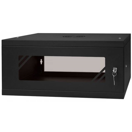 Picture of Rack Cabinet 19" 4U 450MM Glass Door Black