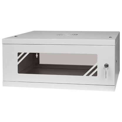 Изображение Rack Cabinet 19" 4U 450mm Glass Door Gray