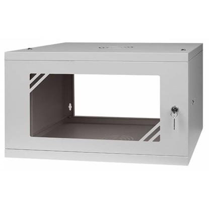 Изображение Rack Cabinet 19" 6U 450mm Glass Door Gray