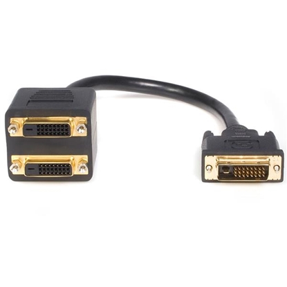 Attēls no StarTech.com 30cm (1 ft) DVI-D to 2x DVI-D Digital Video Splitter Cable - M/F~1 ft DVI-D to 2x DVI-D Digital Video Splitter Cable - M/F