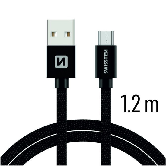 Picture of Swissten Textile Quick Charge Universal Micro USB Data and Charging Cable 1.2m