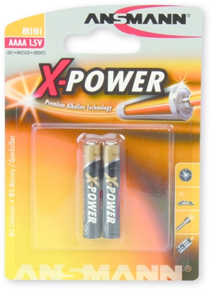 Изображение 1x2 Ansmann Alkaline AAAA X-Power                1510-0005