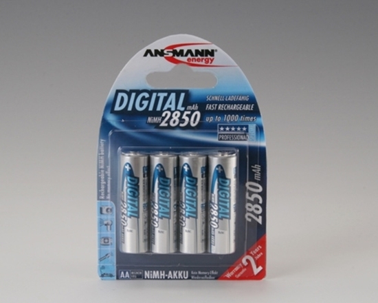 Picture of 1x4 Ansmann NiMH rech. battery 2850 Mignon AA 2650 mAh DIGITAL