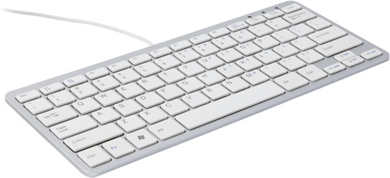 Picture of R-Go Tools Compact R-Go ergonomic keyboard AZERTY (BE), wired, white