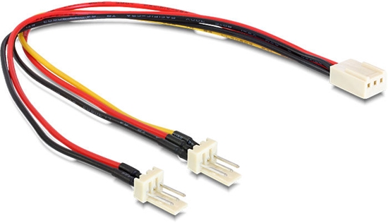 Picture of Delock Cable Molex 3 pin female  2 x Molex 3 pin male (fan) 22 cm