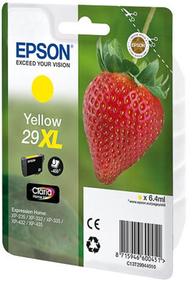 Изображение Epson Strawberry 29XL Y ink cartridge 1 pc(s) Original High (XL) Yield Yellow