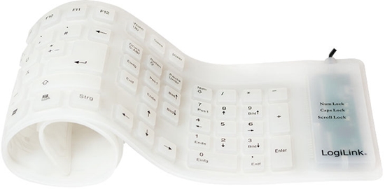 Picture of LogiLink Tastatur USB / PS/2 Flexibel Wasserfest weiß