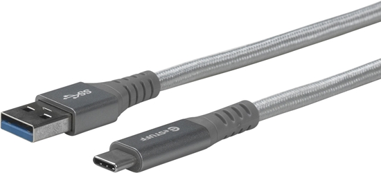 Изображение Kabel USB eStuff USB-C - USB-A 1 m Szary (ES605151)