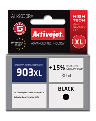 Attēls no Activejet AH-903BRX ink (replacement for HP 903XL T6M15AE; Premium; 30 ml; black)