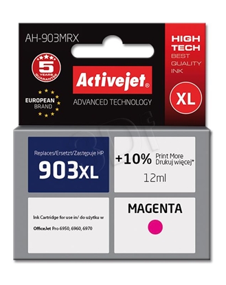 Изображение Activejet AH-903MRX ink (replacement for HP 903XL T6M07AE; Premium; 12 ml; magenta)