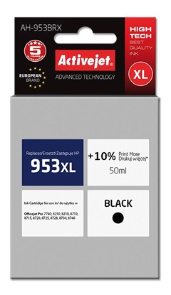 Attēls no Activejet AH-953BRX ink for HP printer; HP 953XL L0S70AE replacement; Premium; 50 ml; black