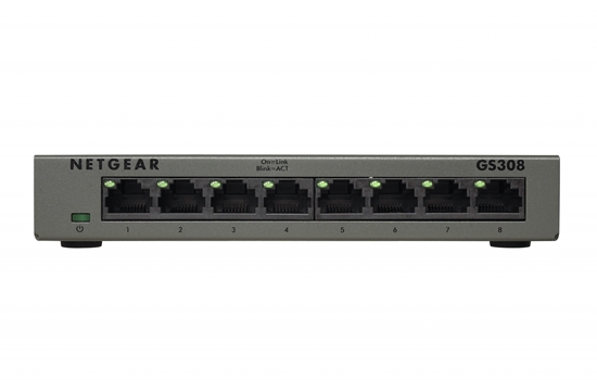 Picture of Netgear GS308-300PES network switch Unmanaged L2 Gigabit Ethernet (10/100/1000) Black