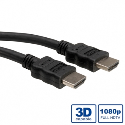 Attēls no ROLINE HDMI High Speed Cable + Ethernet, M/M, black, 5 m