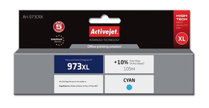 Изображение Activejet AH-973CRX ink (replacement for HP 973XL F6T81AE; Premium; 105 ml; cyan)