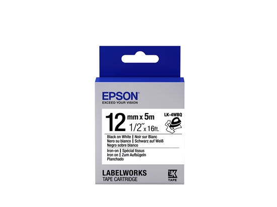 Picture of Epson Label Cartridge Iron on LK-4WBQ Black/White 12mm (5m)