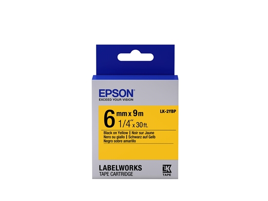 Picture of Epson Label Cartridge Pastel LK-2YBP Black/Yellow 6mm (9m)