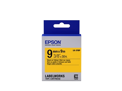 Изображение Epson Label Cartridge Pastel LK-3YBP Black/Yellow 9mm (9m)