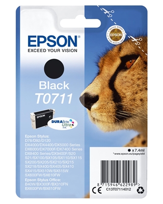 Attēls no Epson Singlepack Black T0711 DURABrite Ultra Ink