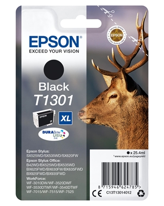 Изображение Epson Stag Singlepack Black T1301 DURABrite Ultra Ink