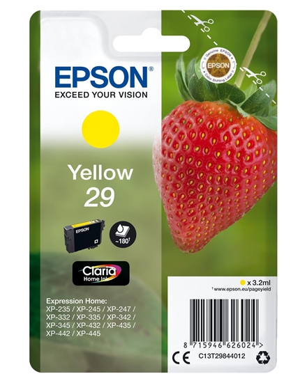 Изображение Epson Strawberry Singlepack Yellow 29 Claria Home Ink