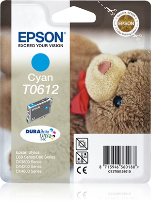 Изображение Epson Teddybear Singlepack Cyan T0612 DURABrite Ultra Ink