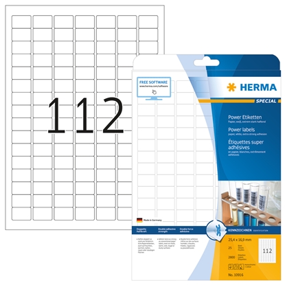 Picture of HERMA Labels A4 25,4x16,9 mm white extra strong adhesion paper matt 2800 pcs.