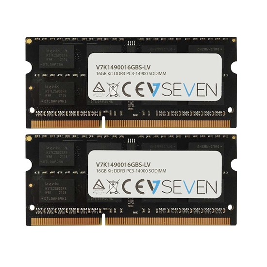 Изображение V7 16GB DDR3 PC3-14900 - 1866MHz SO-DIMM Notebook Memory Module - V7K1490016GBS-LV