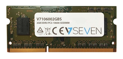 Attēls no V7 2GB DDR3 PC3-10600 - 1333mhz SO DIMM Notebook Memory Module - V7106002GBS