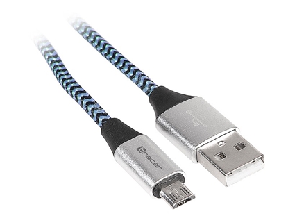 Изображение Kabel USB Tracer USB-A - microUSB 1 m Niebieski (TRAKBK46263)