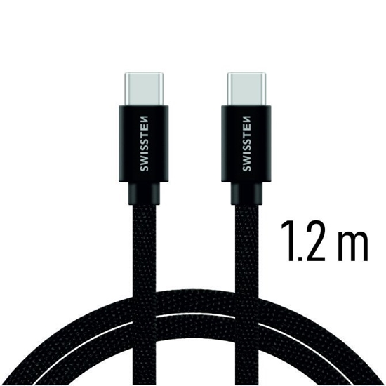 Picture of Swissten Textile Universal Quick Charge 3.1 USB-C to USB-C Data and Charging Cable 1.2m