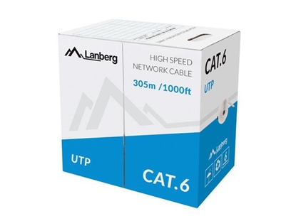 Attēls no LANBERG LAN UTP 1GB/S 305M WIRE CCA GREY