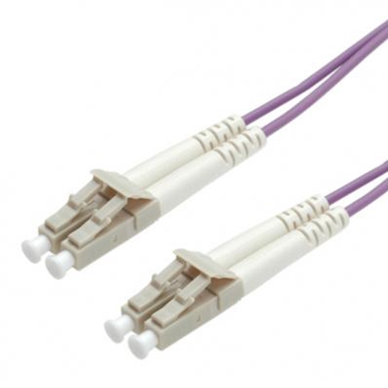Picture of ROLINE Fibre Optic Jumper Cable, 50/125 µm, LC/LC, OM4, purple 0.5 m