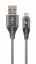 Picture of Gembird USB Male - Micro USB Male Premium cotton braided 2m Space Grey/White