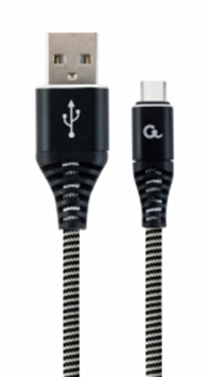 Picture of Gembird USB Male - USB Type C Male Premium cotton braided 1m Black