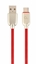 Attēls no Gembird USB Male - USB Type C Male Premium rubber 2m Red