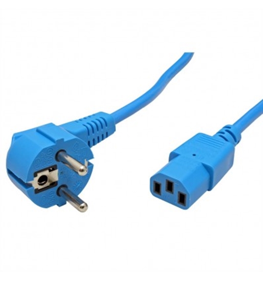 Изображение ROLINE Power Cable, straight IEC Connector, blue, 1.8 m