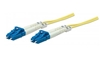 Picture of Intellinet Fiber Optic Patch Cable, OS2, LC/LC, 2m, Yellow, Duplex, Single-Mode, 9/125 µm, LSZH, Fibre, Lifetime Warranty, Polybag