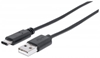 Picture of Manhattan USB-C to USB-A Cable, 3m, Male to Male, 5 Gbps (USB 3.2 Gen1 aka USB 3.0), 3A (fast charging), SuperSpeed USB, Black, Lifetime Warranty, Polybag