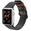 Attēls no Dux Ducis Canvas Leather Band For Apple Watch 38 / 40 mm Black-Brown