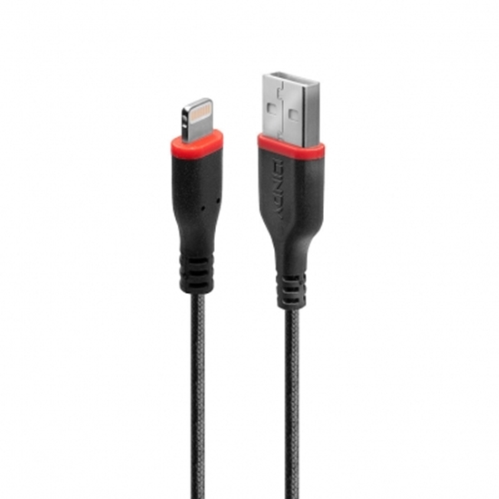 Изображение Lindy 1m Reinforced USB Type A to Lightning Cable
