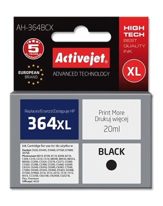 Изображение Activejet AH-364BCX Ink Cartridge (replacement for HP 364XL CN684EE; Premium; 20 ml; black)