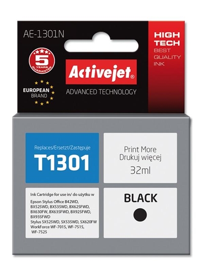 Picture of Activejet AE-1301N Ink cartridge (replacement for Epson T1301; Supreme; 32 ml; black)