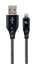 Attēls no Gembird USB Male - Lightning Male Premium cotton braided 1m Black/White