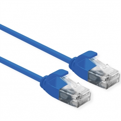 Attēls no ROLINE UTP Data Center Patch Cord Cat.6A, LSOH, Slim, blue, 1 m