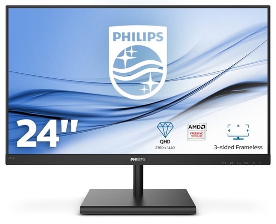 Изображение Philips E Line 245E1S/00 LED display 60.5 cm (23.8") 2560 x 1440 pixels 2K Ultra HD LCD Black