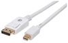 Picture of Manhattan Mini DisplayPort 1.2 to DisplayPort Cable, 4K@60Hz, 2m, Male to Male, White, Equivalent to MDP2DPMM2MW, Lifetime Warranty, Polybag